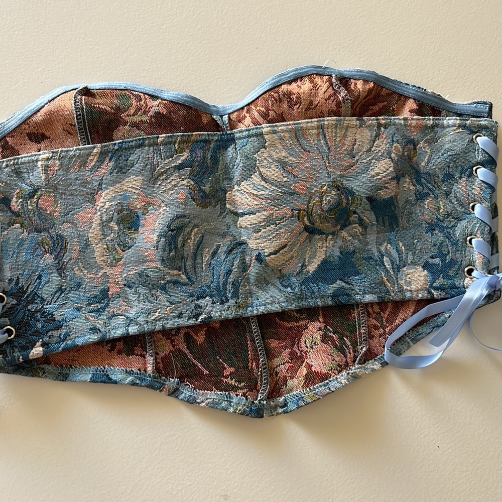 NEW -Over bust corset flower print fairy core cottage core style - Picture 3 of 4